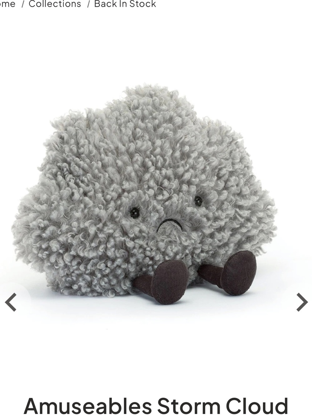 Authentic Jellycat Storm Cloud